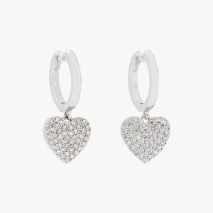 NWT Kate Spade Sparkling Silver Pavé Heart Earrings
